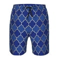 thumbnail image 4 of Lukts Blue Gold Grid Lantern Shapes Mens Swim Trunks Quick Dry Swim Shorts With Funny Beach Shorts, 4 of 9