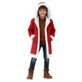 thumbnail image 2 of Tdoqot Boys Winter Coats Sherpa Lined- Warm Cardigan Casual Thick Kids Hooded Long Jacket Red Size 10, 2 of 7