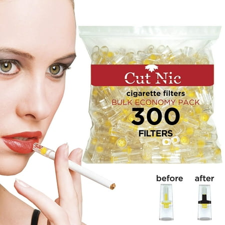 Cut-Nic 4 HOLE Disposable Cigarette Filters - Bulk Economy Pack (300 Per Pack) Filter (Best Cigarette Filter Tips)