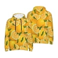 thumbnail image 4 of Zufioo Yellow Limes Design Fleece Comfortable Hoodie for Mens,Sweatshirt for Men,Pullover Hooded Sweatshirt for Men -4X-Large, 4 of 5