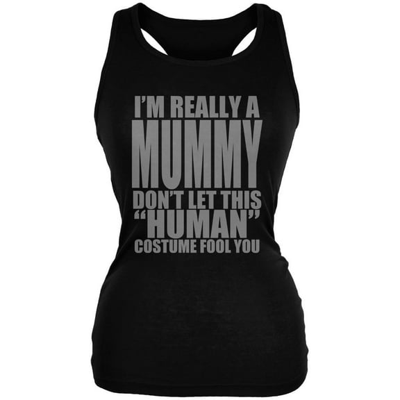 Halloween Human Mummy Costume Juniors Soft Tank Top Black MD