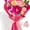 A Hot Pink, variant on Hand-woven Preserved Bouquets Home Decorations, Crochet Flowers Bouquets with Pink Lilies, Sunflowers, Carnations, Roses, Valentine's Birthday Mother's Days Gifts