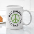 thumbnail image 3 of CafePress - Peace Begins On Your - 11 oz Ceramic Mug - Novelty Coffee Tea Cup, 3 of 4