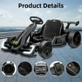 thumbnail image 4 of Electric Go Kart for Kids，24V Powerful Drift Kart with 2 * 150W Motors, Adjustable Seat, 8mph Speed, Bluetooth, Led Lights ，Outdoor Riding Toy for Children Ages 6-15, Gray, 4 of 6