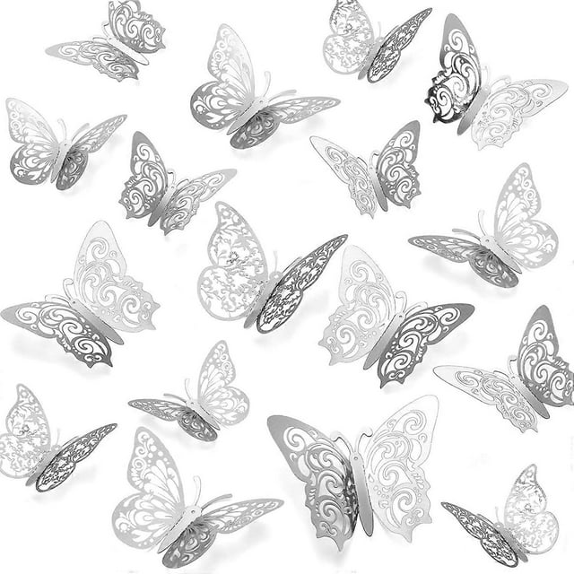 72Pcs 3D Butterfly Wall Decor 3 Sizes Butterfly Decorations Butterfly Party Cake Decorations 3D Butterfly Stickers Decals for Girls Kids Baby Bedroom