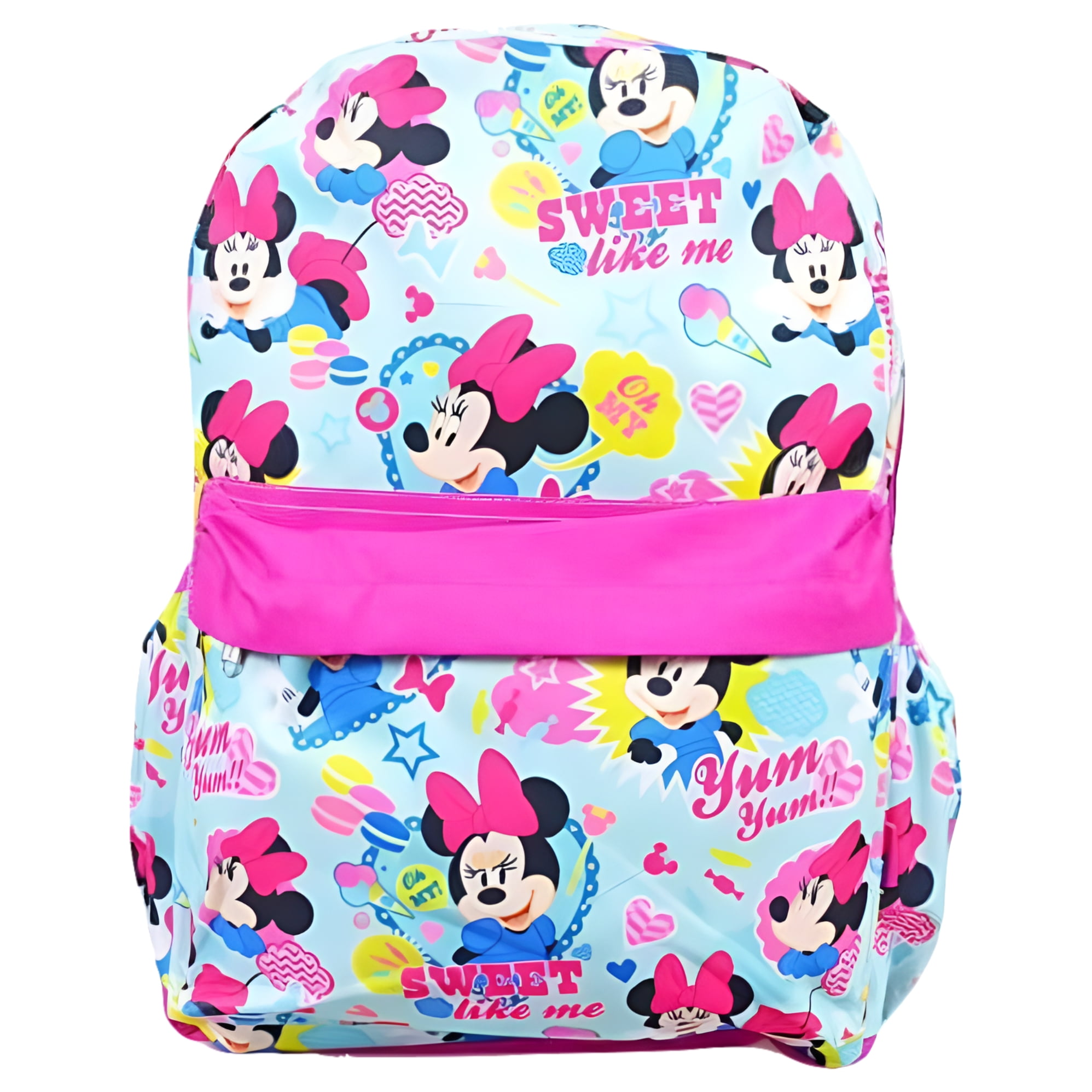 brooklynandbaileyshop.com mini backpack Disney Minnie Mouse for Girls - 10 Faux Leather Minnie Mouse Backpack with Front Pocket Plus Bottle | Minnie Mouse Backpack Bundle Ages 8 and up. Friends TV Show Merchandise -