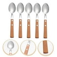 thumbnail image 4 of Mobestech 5Pcs Stainless Steel Spoons with Wood Handles for Kitchen Use in Assorted Color, 4 of 6
