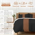 thumbnail image 6 of Boho Black Bedding Duvet Cover Set Twin Size 4 Pieces and Brown Striped Tribal Farmhouse Style Bedding Set with Zipper Closure, 1 Comforter Cover 68x86 Inches 1 Flat Sheet & 2 Pillow Cases, 6 of 7