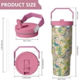 thumbnail image 4 of 30oz Handheld Travel Tumbler with Handle – Double Wall Stainless Steel Insulated Cup, Flip Straw Lid, Leak-Proof & BPA-Free for Hot and Cold Drinks – Durable Coffee & Juice Mug Pink, 4 of 7