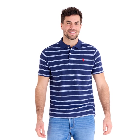 U.S. Polo Assn. Men's Stripe Pique Polo Shirt