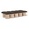 thumbnail image 1 of Meridian Furniture Pavilion Brown Boucle Fabric Bench, 1 of 9