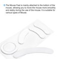 thumbnail image 3 of Unique Bargains Rounded Curved Edges Mouse Feet Skates 0.8mm w Cleaning Paper for G PRO Wireless Gaming Mouse White 5Pcs/2 Set, 3 of 5