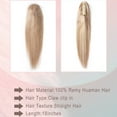 thumbnail image 3 of MY-LADY 100% Remy Real Human Hair Clip in Ponytail Extension Claw 18inch Hair Extensions Straight Hairpiece Long Straight Pony Tail Hair Hairpiece #12P613 Golden Brown & Bleach Blonde, 3 of 8