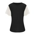 thumbnail image 6 of YunPes Girls Round Hole Lace Ruffled Sleeve Summer Round Neck Short Sleeve T Shirt Top 3 12 Years Toddler Undershirt Girl, 6 of 9