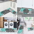 thumbnail image 5 of Black Turquoise and Gray Floral Pattern Kitchen Rugs Sets Of 2,Anti Fatigue Kitchen Mat Rugs Non Slip Washable,Decorative Kitchen Floor Mats for Kitchen,Sink,Laundry,17"x30"+17"x47", 5 of 7