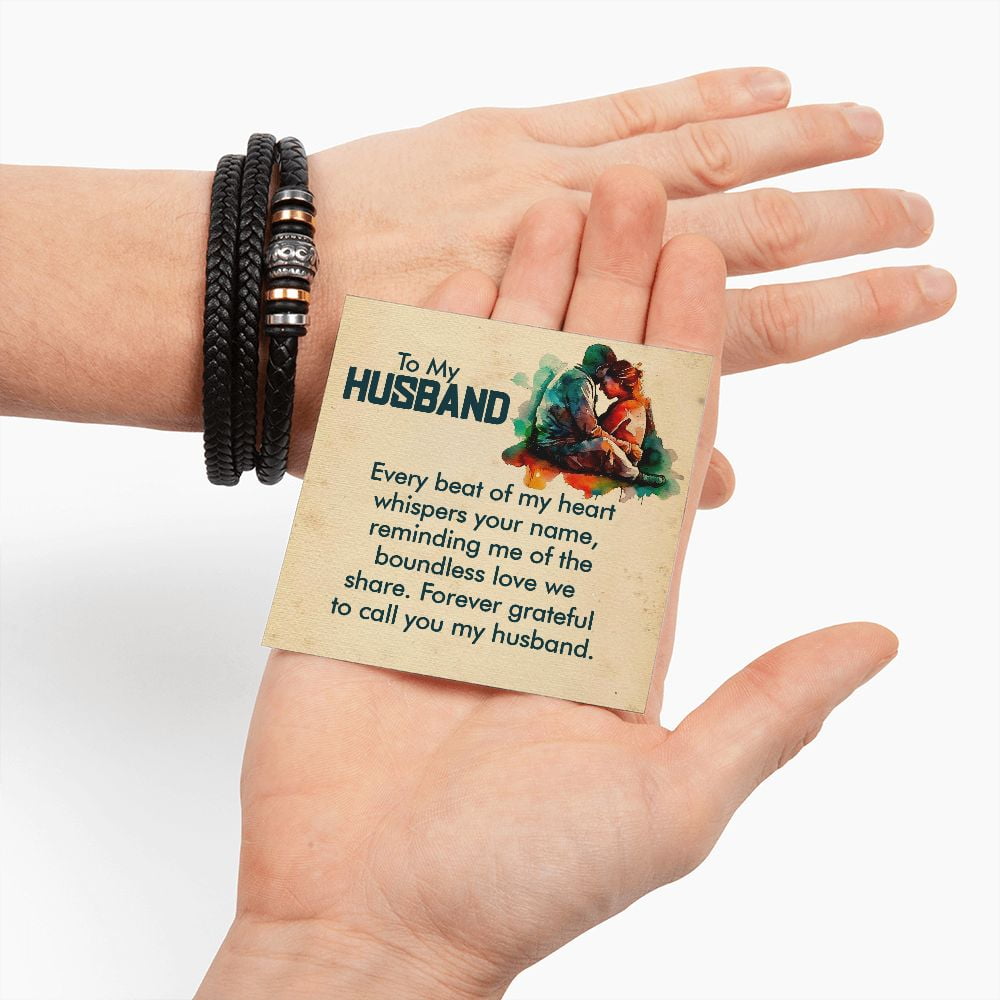 To My Husband Every Beat Love You Forever Bracelet