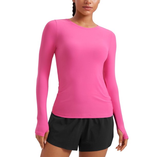 Camiseta CRZ YOGA Cloudweight de manga larga para mujer Magenta XS