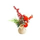 thumbnail image 2 of xihome Adorno de lino con bayas rojas, nochebuena artificial, piña, decoracin de rbol de Navidad, 2 of 6