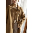 thumbnail image 3 of Chouyatou Women's Winter Wool Coat Single Breasted Business Casual Midi Long Winter Trench Coat, 3 of 5