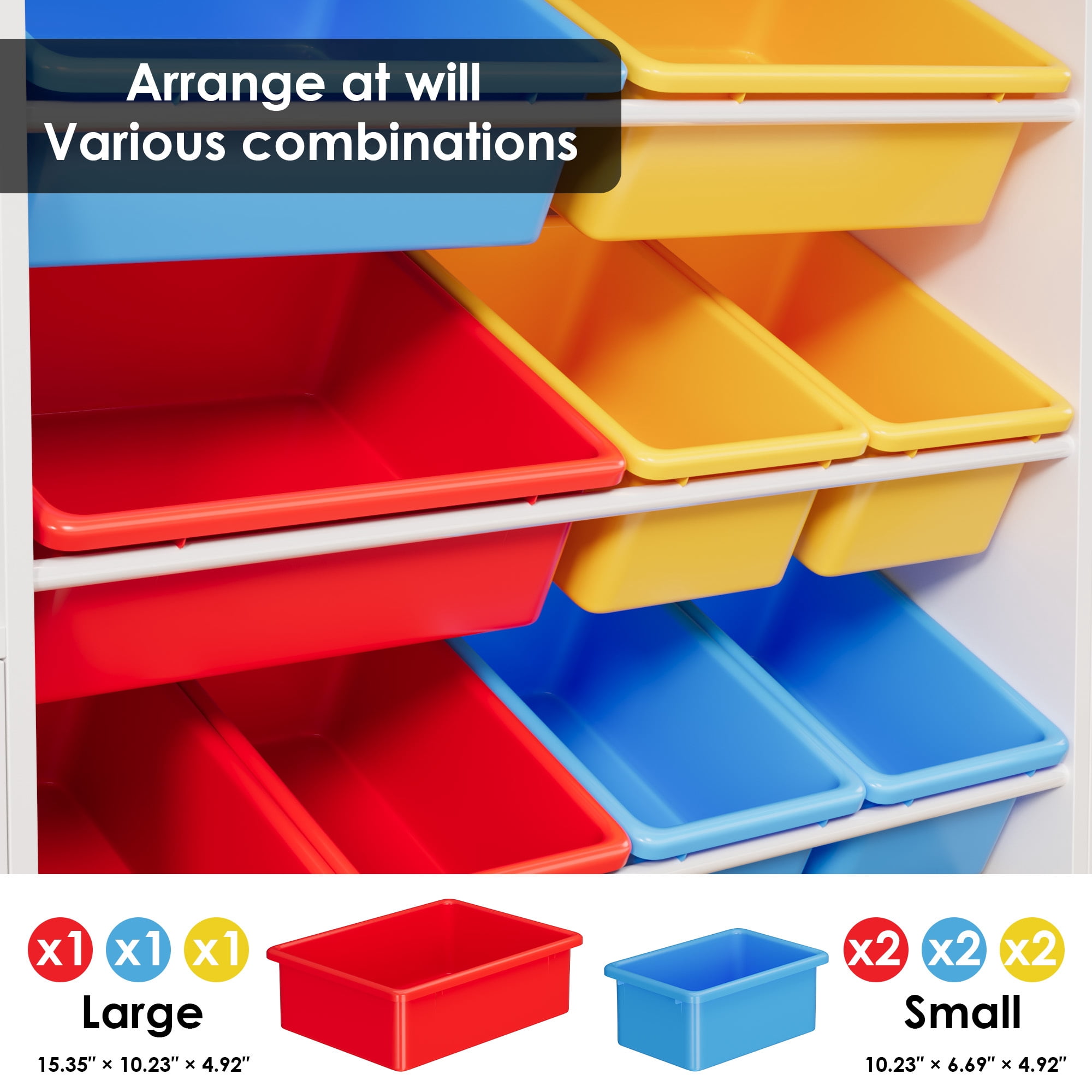 Homfa Kids Toy Cubby Bookcase with 9 Bins White Storage Organizer Bookshelf with 2 Door for Children Room Playroom Organization