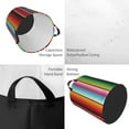 thumbnail image 4 of Balery Mexican Serape Blanket Stripes Round Laundry Basket with Handles Waterproof Freestanding Laundry Hamper for Clothes Toys in the Dorm and Family-Small, 4 of 8