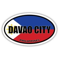Davao City Philippines Flag Oval Decal Vinyl Bumper Sticker 3x5 inches