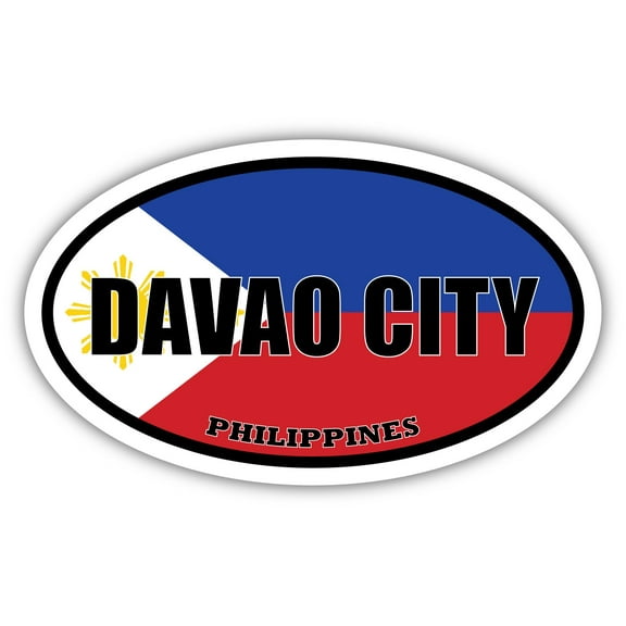 Davao City Philippines Flag Oval Decal Vinyl Bumper Sticker 3x5 inches