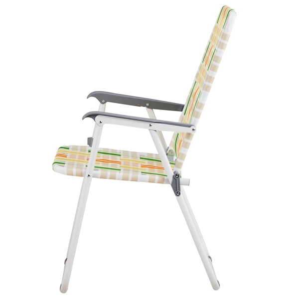 Alvantor 2 Pack Folding Beach Chair with Webbed Seat Steel Frame Armrests Yellow Green