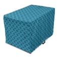 thumbnail image 1 of Abstract Dog Crate Cover, Mosaic Look Geometrical Themed Monochrome Array, Easy to Use Pet Kennel Cover Small Dogs Puppies Kittens, 7 Sizes, Dark Turquoise Sea Blue, by Ambesonne, 1 of 6