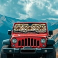 thumbnail image 3 of Uorisanigo Windshield Sun Shade for Jeep Wrangler JK JKU TJ 1997-2018, Foldable Western Horse Tribal Aztec Sunshades Heat Shield, Aluminum Foil Reflective Sun Visor Cover, Blocks UV Rays, 3 of 7