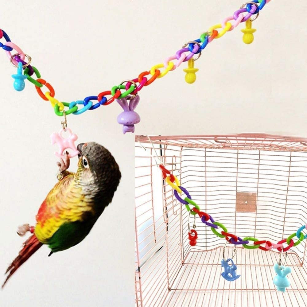 Anteer 12 Packs Bird Parrot Swing Chewing Toys Parrots Conures,Finches,Budgie,Macaws Cockatiel Hanging Bell Birds Cage Toys Suitable for Small Parakeets Love Birds 