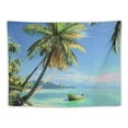 thumbnail image 5 of Orinice Palm Trees Boat Tropical Tapestry Wall Hanging Unique Style Graphic Tapestries Home Wall Decor Art for Living Room Bedroom Apartment Farmhouse Dorm Decorations 60x50inch, 5 of 6