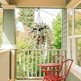 thumbnail image 2 of Artificial Silk Flowers in Hanging Basket Outdoor Indoor Patio Lawn Corridor Garden Decor, Fake Hanging Orchid in Basket, Hanging Orchid with 0-inch Coconut Lining Chain Palm Flowerpot(Yellow), 2 of 5