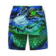 thumbnail image 4 of Lsque Mens Swim Trunks Colorful Stained Glass Crocodile Pattern - Bathing Suit Compression Liner - Beach Swim Shorts Swimwear - (S-3XL) - Stretch Quick Dry -Large, 4 of 9