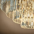 thumbnail image 5 of 8-Lights Mid-Century Modern Antique Gold 4-Tier Round Fringe Crystal Flush Mount, 5 of 7