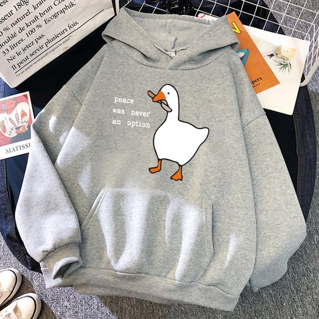 Peace Was Never An Option Goose Printing Mens Chandails à Capuchon Mignon C