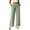 Green, variant on Wide Leg Pants for Women Lounge High Elastic Waist Trendy Lace Fringed Hem Trousers Summer Comfy Beach Clothes