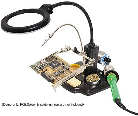 CableWholesale 9005-10390 Soldering Helping Hands with LED Magnifier
