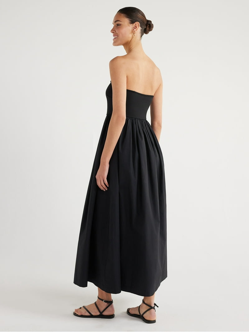 Scoop Women's Mixed Fabric Maxi Dress, Sizes XS-XXL - Walmart.com