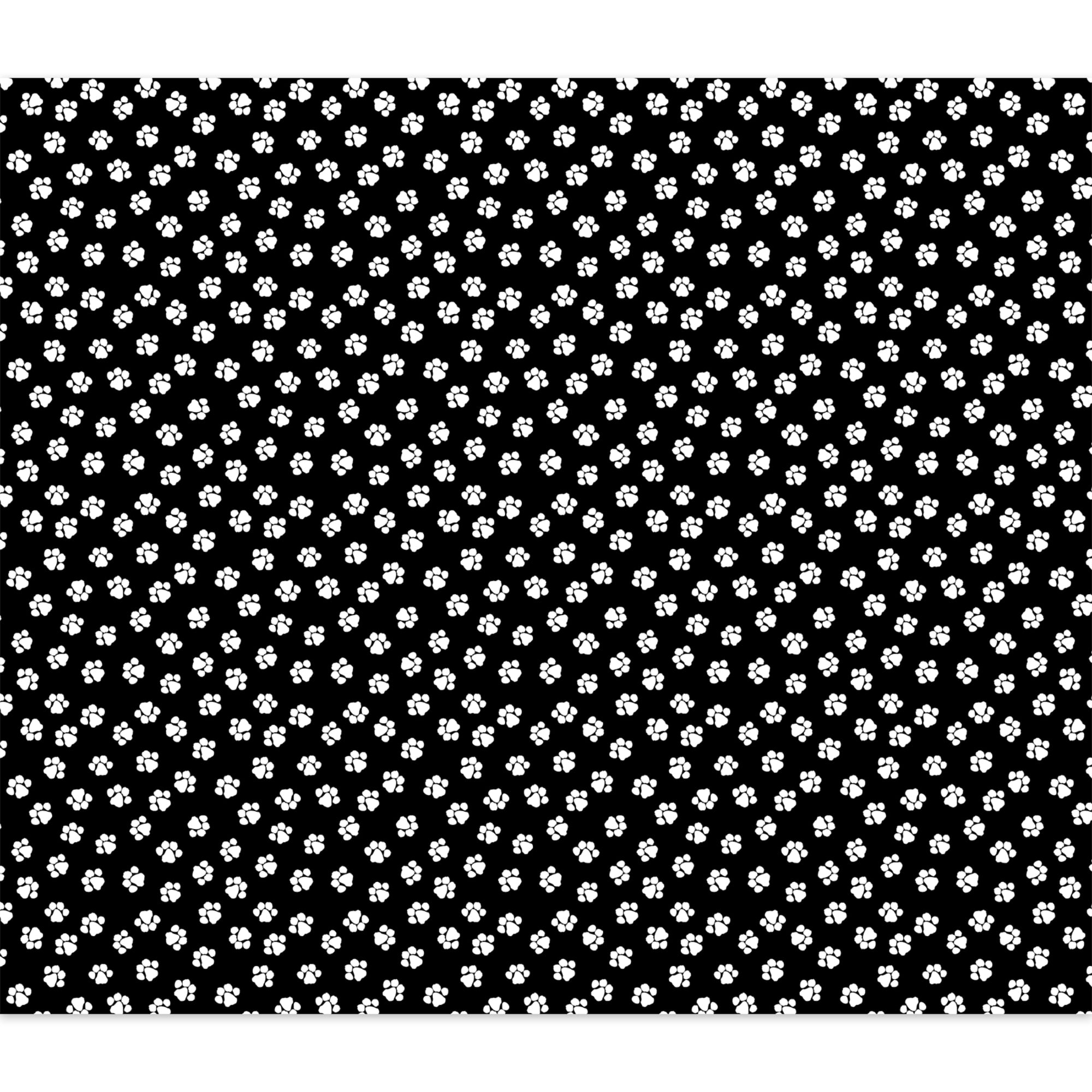 Create It 18"x21" Cotton Paws Black Precut Sewing & Craft Fabric, Pink 10 Pieces