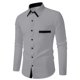 thumbnail image 1 of pstuiky camisa de manga larga para hombre, Camisa informal de color liso con botones, manga larga, cuello vuelto, transpirable y elástica para hombre camisetas de hombre l, 1 of 5