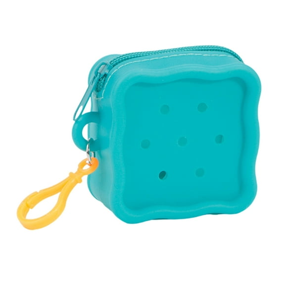 Miniature Silicone Hole Card Holder Zipper Pouch For Children Money Organizer