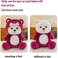 thumbnail image 2 of Animal de peluche de oso de fresa con sombrero extraíble, peluche de oso de peluche (oso de fresa rosa) (28 cm), 2 of 5