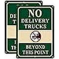 thumbnail image 3 of 2 Pack No Delivery Trucks Beyond This Point Signs 10" x 14" No Trucks Warning Road Signs Metal Reflective Rust Free Aluminum UV Protected Waterproof Easy Mounting Outdoor Use, 3 of 4
