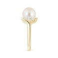 thumbnail image 3 of ANGARA Classic Freshwater Cultured Pearl Bypass Ring in 14K Yellow Gold for Women | June Birthstone, Birthday, Anniversary, Jewelry Gift for Women | Pearl Ring, 3 of 8