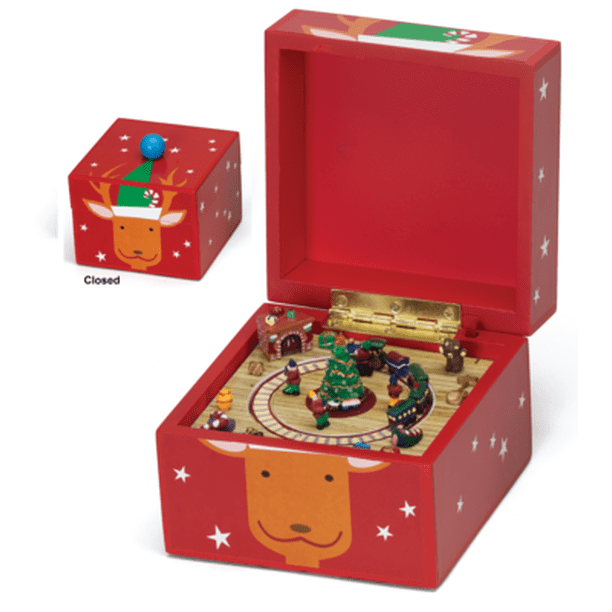 Mr Christmas Reindeer Pom Pom Music Box