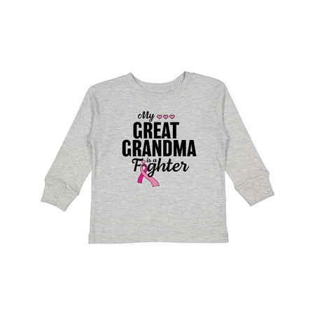 

Inktastic Breast Cancer Awareness My Great Grandma is a Fighter Gift Toddler Boy or Toddler Girl Long Sleeve T-Shirt