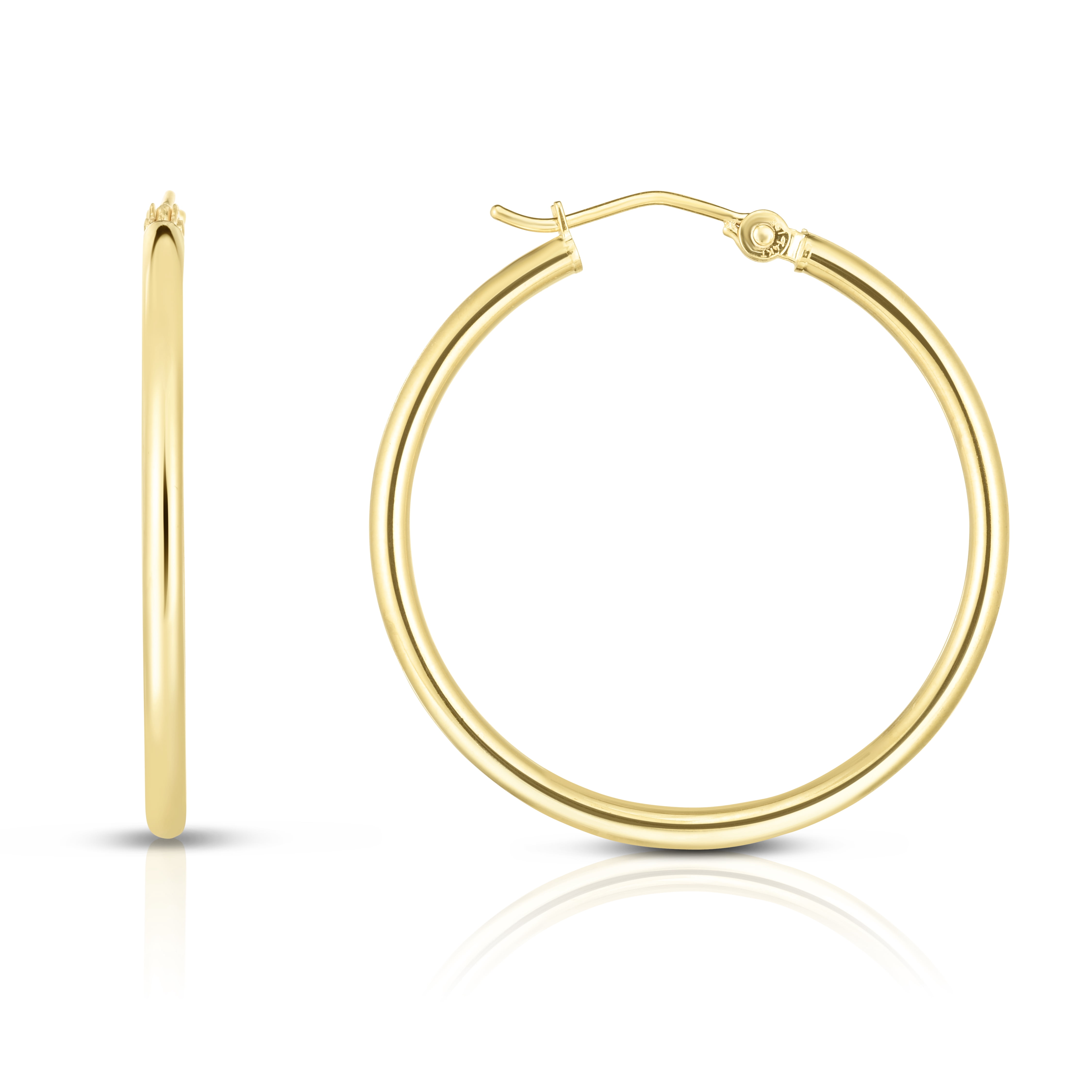 Brilliance 14KT Yellow Gold 30mm Hoop Earrings for Adults