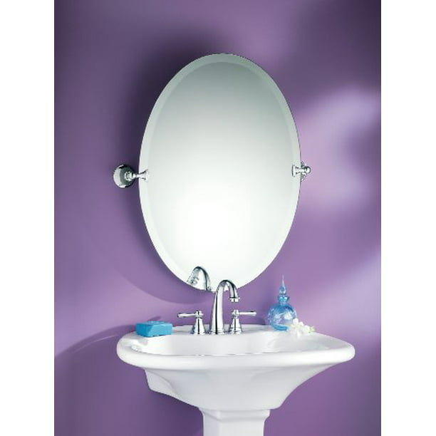 Moen Dn2692ch Glenshire Bathroom Oval, Tilting Vanity Mirror