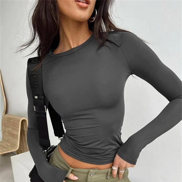 Camiseta ajustada de manga larga Nikou para mujer tipo túnica con tecnología innovadora